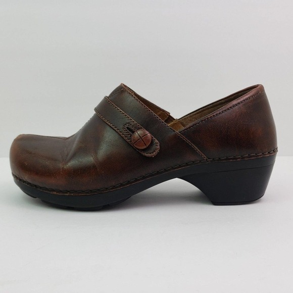 Dansko Womens Size EU 41 US 10.5-11 Brown Leather Slip On Work Nurse Clog Shoes - Picture 3 of 13